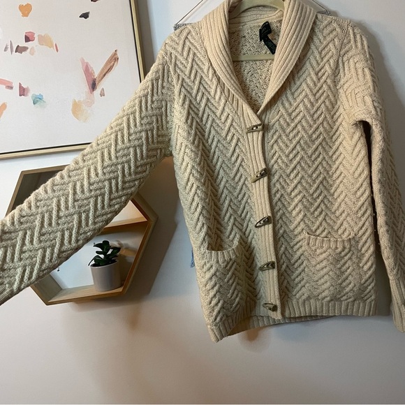 Lauren Ralph Lauren 100% Wool Chunky Knit Sweater Petite - Picture 3 of 7